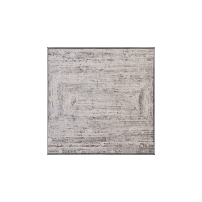 Tapis gris lavable à la machine, Carré 5 pi