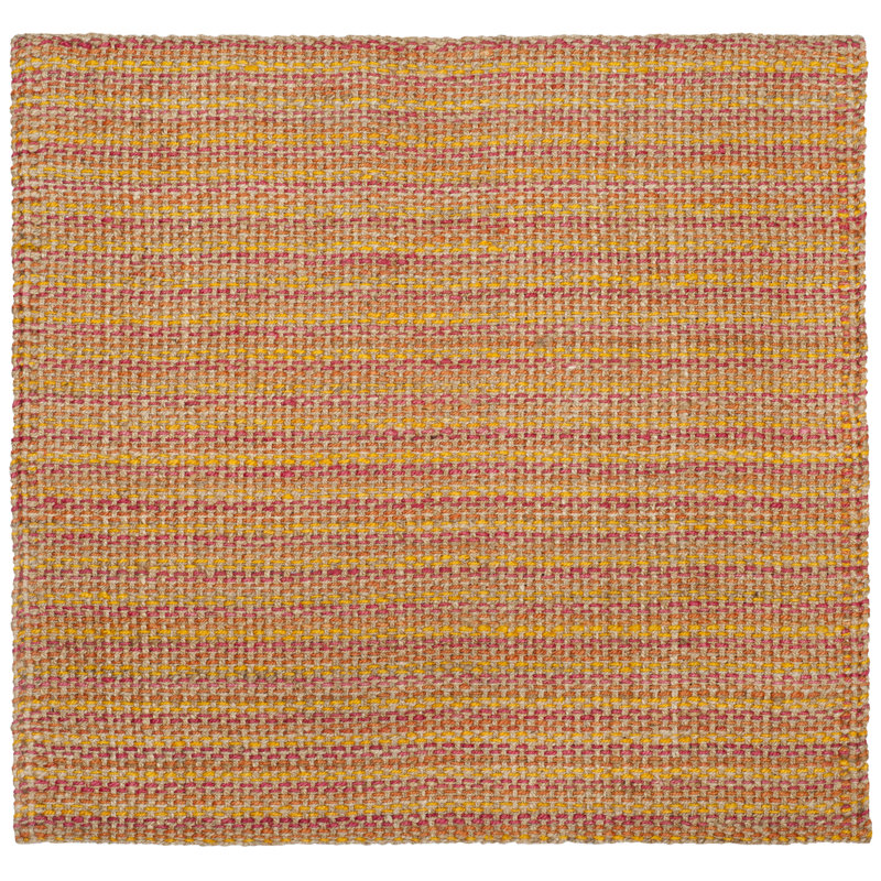Neta Natural Fiber Hand Woven Jute Striped Rug, Square 6'