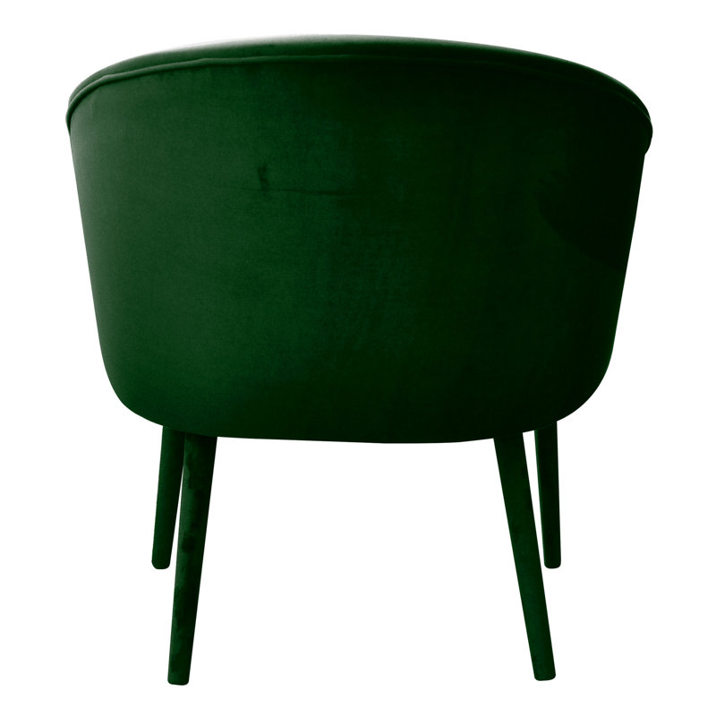 Upholstered Barrel Chair, Bottle Green
