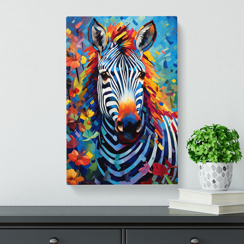 Zebra Expressionism - Print, 76cm H x 50cm W x 3cm D