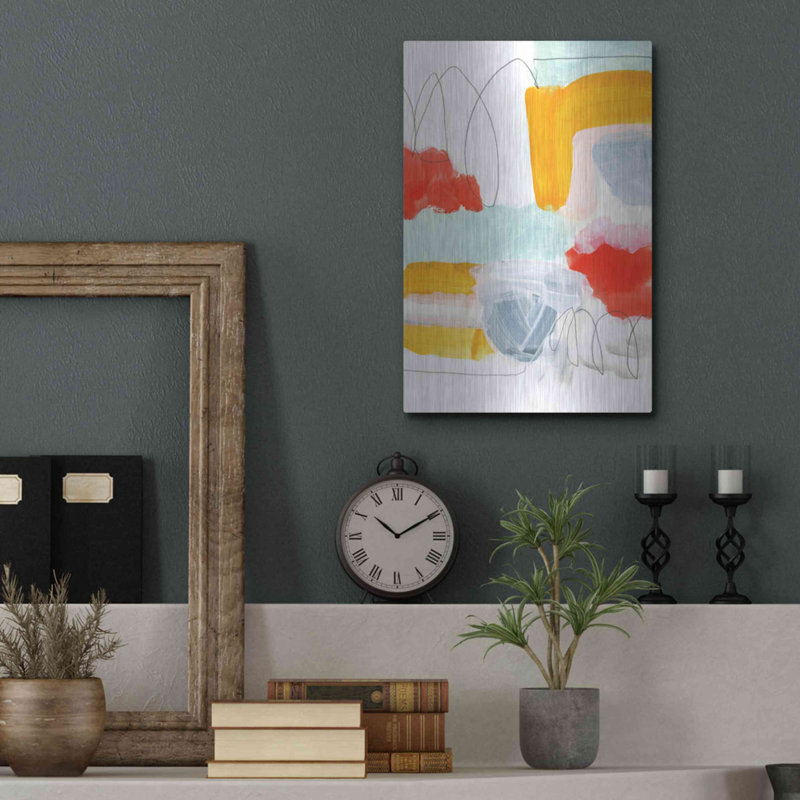 Orren Ellis, «Abstract Peinture seizième» par Iris Lehnhardt, art mural en métal, H 16 po x l 12 po