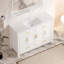 Ensemble de meuble-lavabo 48 po avec lavabo en résine, armoire de rangement abondante - 4 portes à fermeture douce et 4 tiroirs