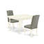 L'ensemble de 3 pièces de table de salle à manger moderne contient une table rectangulaire en bois avec Dropleaf et 2 chaises de salle à manger Parson en tissu gris, lin blanc-106903613-106903615-109975337