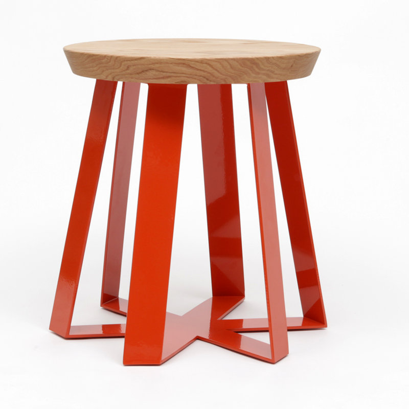 ARS Accent Stool, Orange, Oak