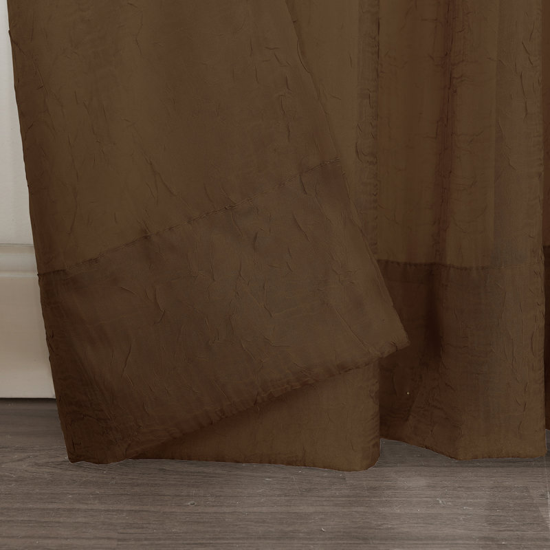Panneau de rideau diaphane avec passe-tringle Maxon, Chocolat, l 51 po x L 95 po