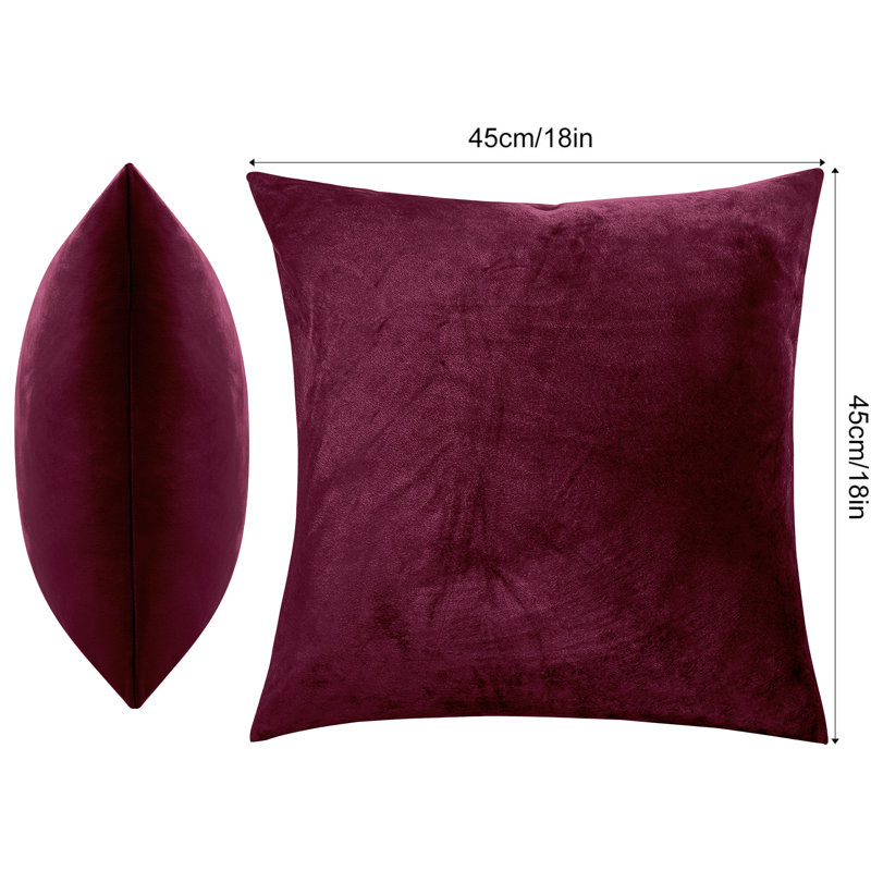 Skrolan Crushed Velvet Scatter Cushion Cover, Burgundy
