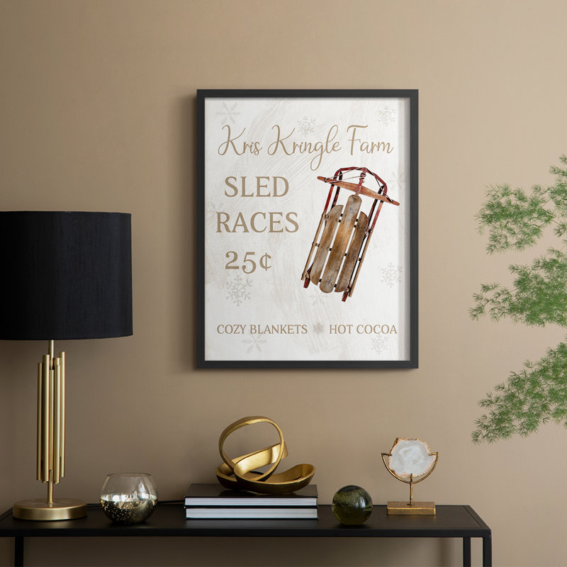 Sled Races Framed Print - Solid Wood