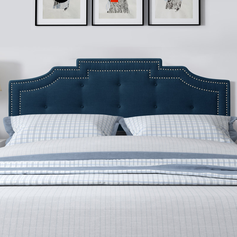 Tête de lit tapissier Suwanee, Très grand, Bleu marine