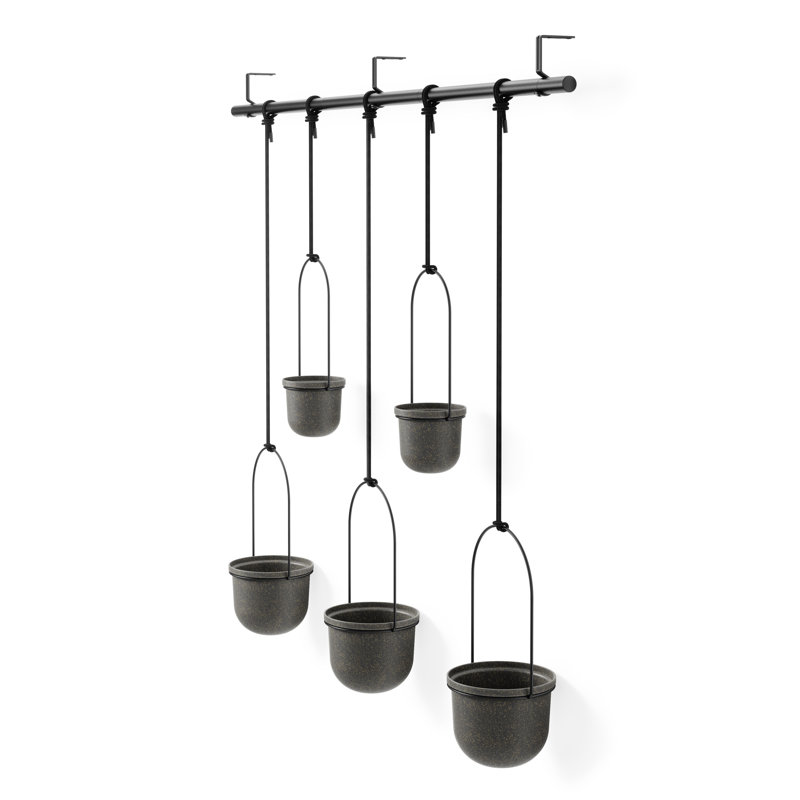 Hanging Planter with 5 pots, Black