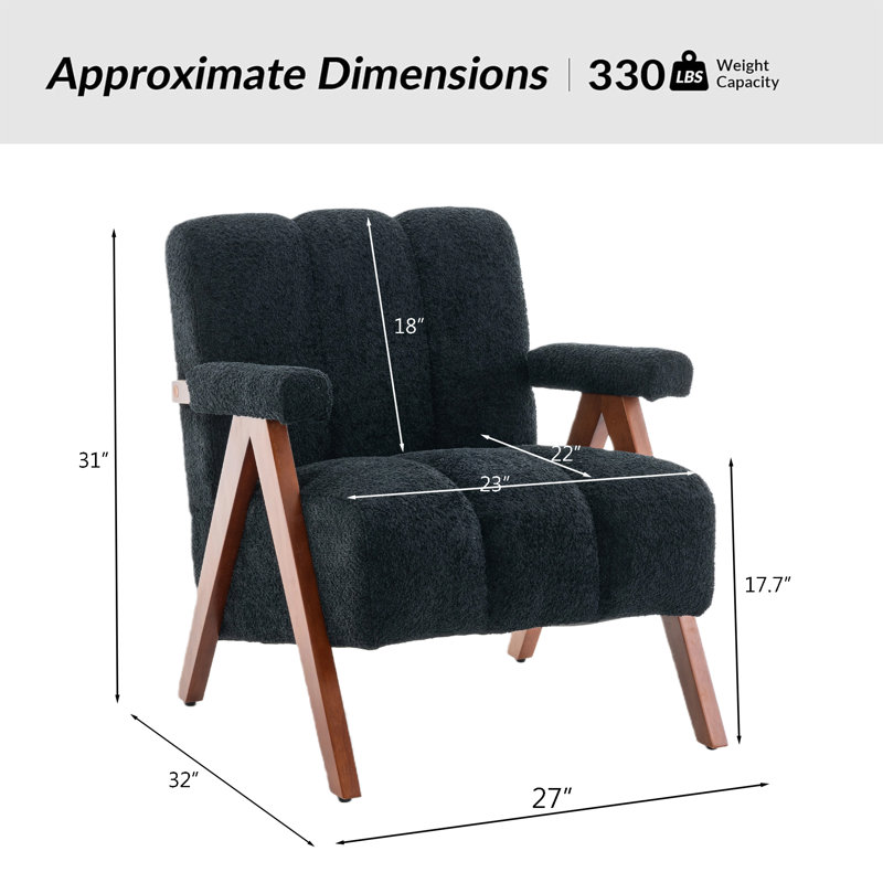 Chaise avec accoudoirs Mid-Century moderne et capitonnée (ensemble de 2), Noir