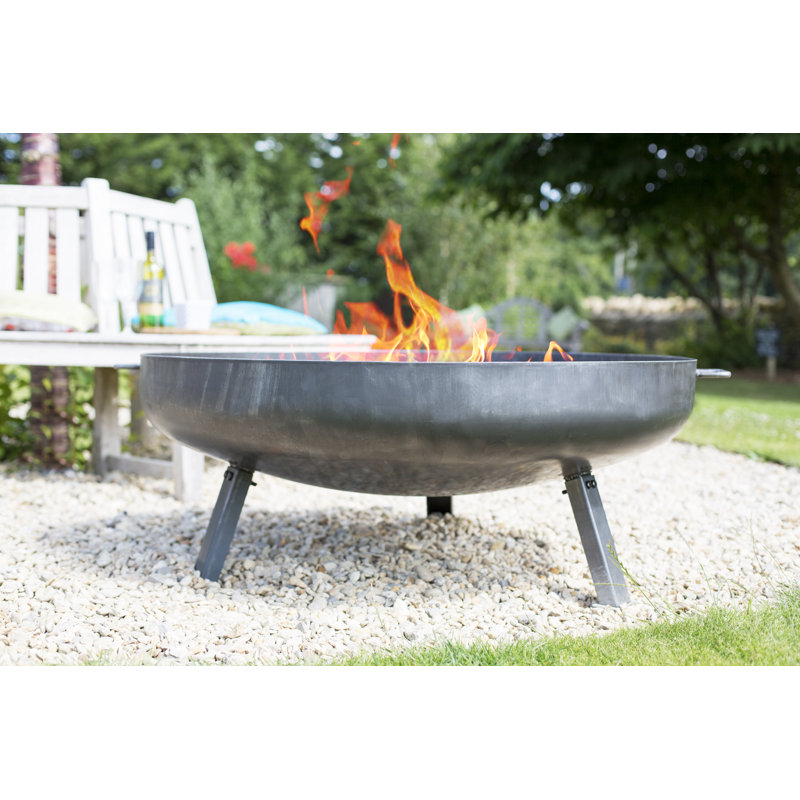 La Hacienda Pittsburgh Industrial Heavy Duty Steel Firepit, 40cm H x 110cm W x 110cm D