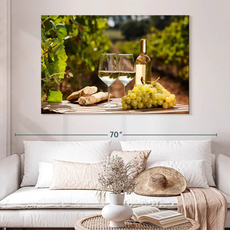 Yarlin pain et vin blanc, H 34 po x l 51 po