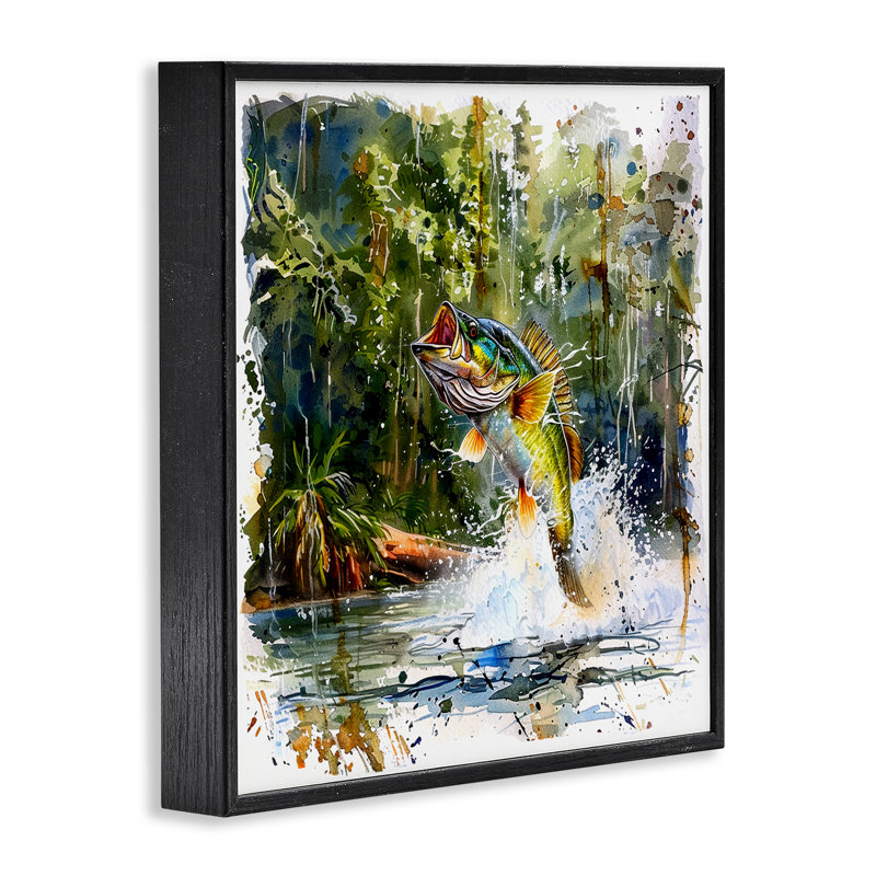  Art de la giclée, saut de basse, par LSR Design Studio, H 24 po x l 24 po, Giclée encadrée noir minuit