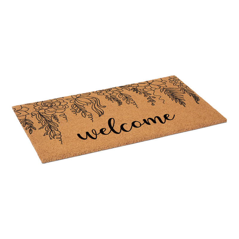 05070F6639FD4111B0E1EDE9809A7BD6 Floral Vine Welcome, 17" W x 29" L