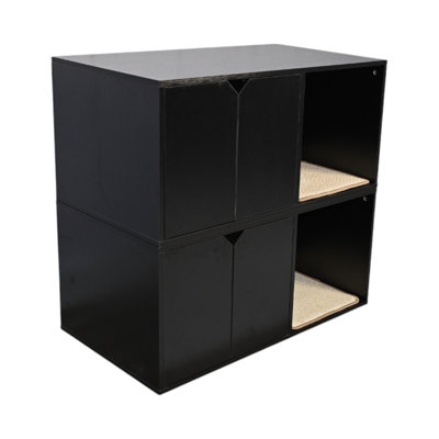 Enceinte de litière moderne 36,13 po, 20,46 po de large, 16,96 po de haut, 52 lb, avec bac à litière robuste