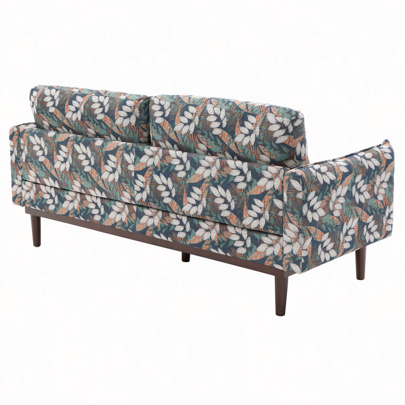 Canapé 2 places rembourré, Polyester floral vert