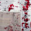 Tapis gris / rouge / blanc à motif abstrait Mascia-350889705