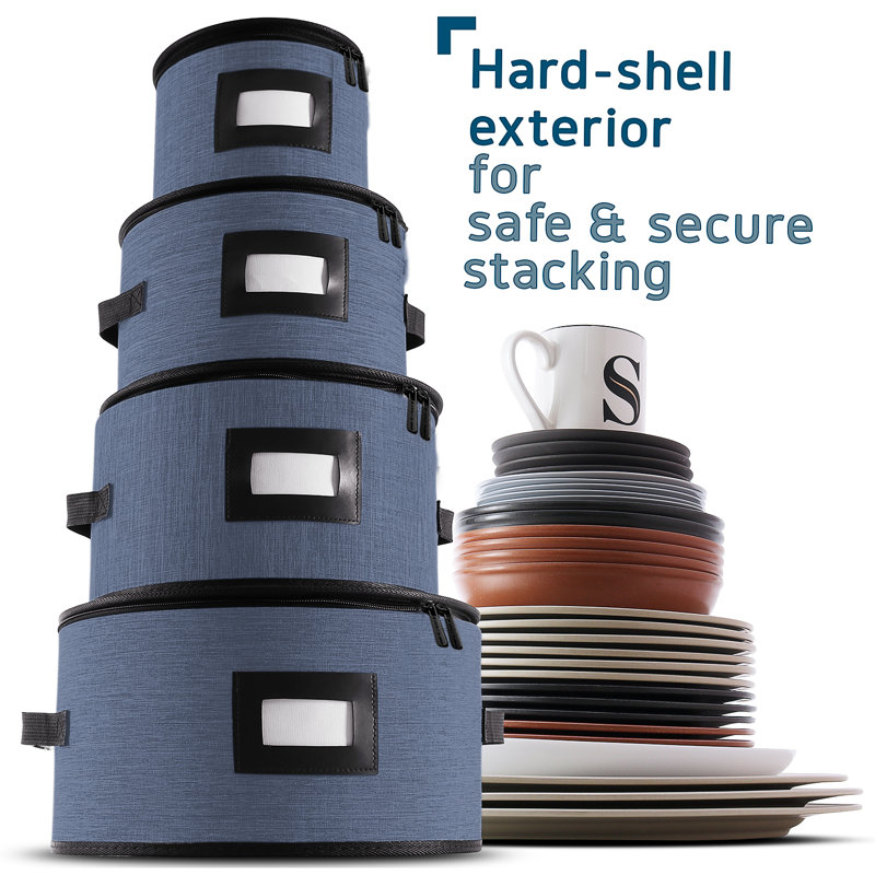 Ensemble de rangement pour vaisselle 4 pièces, Bleu