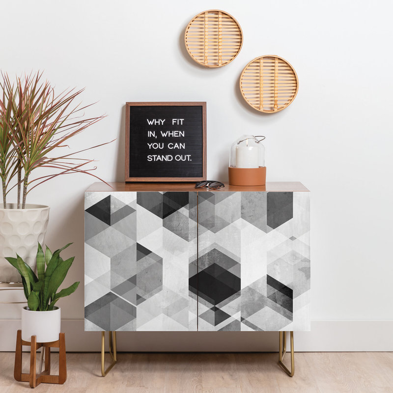 38 " W Walnut Solid Wood Credenza