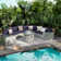 Meredithe Half-Moon 6 - Person Fully Assembled Curved Patio Conversation Set With Fire Pit Table & Side Table