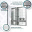 Armoire à pharmacie à charnière gauche avec prises électriques, désembueur, miroir grossissant DEL 3X AQUADOM Royale H 24 po x H 40 po x P 5 po-100930512-100930509