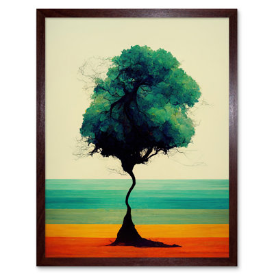 Abstract Tree Rainbow Landscape Watercolour - Print