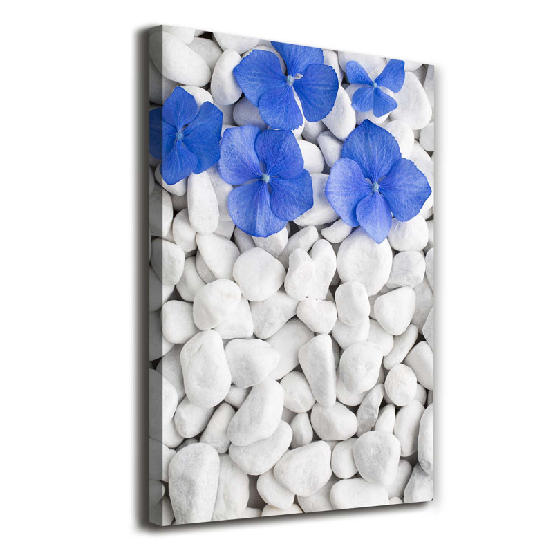 Hydrangea Stones - Wrapped Canvas Print