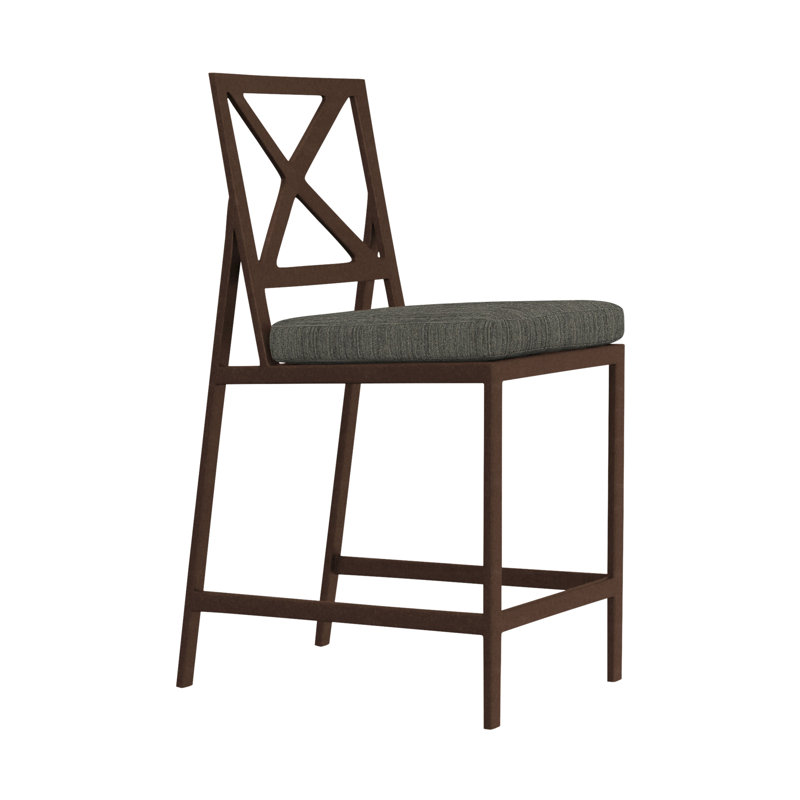 Marin Outdoor Bar Stool, Flagship Stone Sunbrella®, Copper Creek, 28"