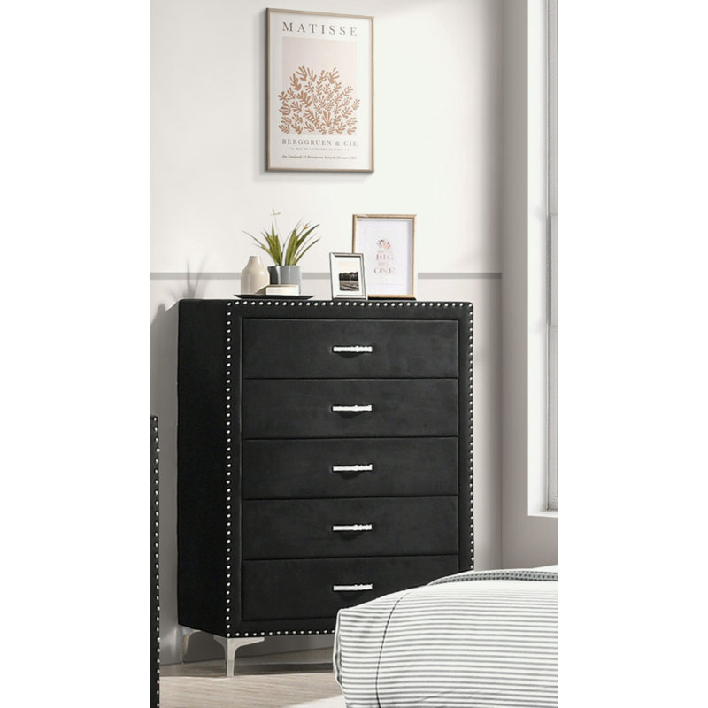 Meuble de chambre 1 pièce à cinq tiroirs Glam Style