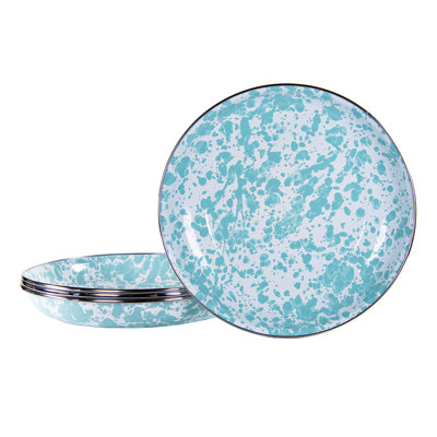 Set of 4 Grey Swirl Pasta Plates