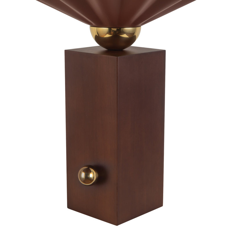 Furrow 14-in Red Table Lamp, Red