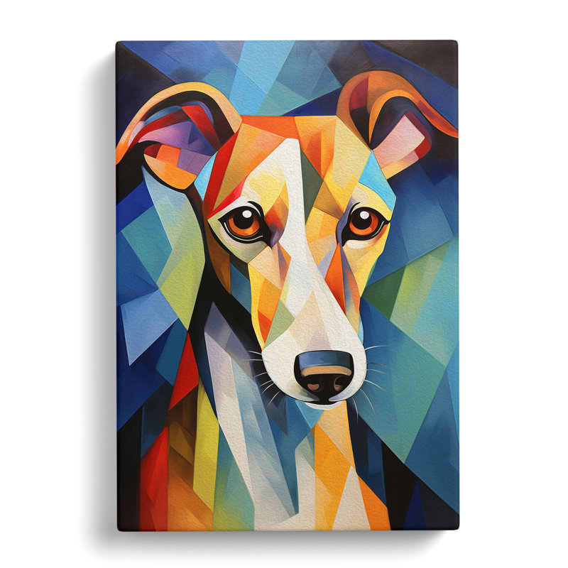 Whippet Cubism - Wrapped Canvas, 76cm H x 50cm W x 3cm D