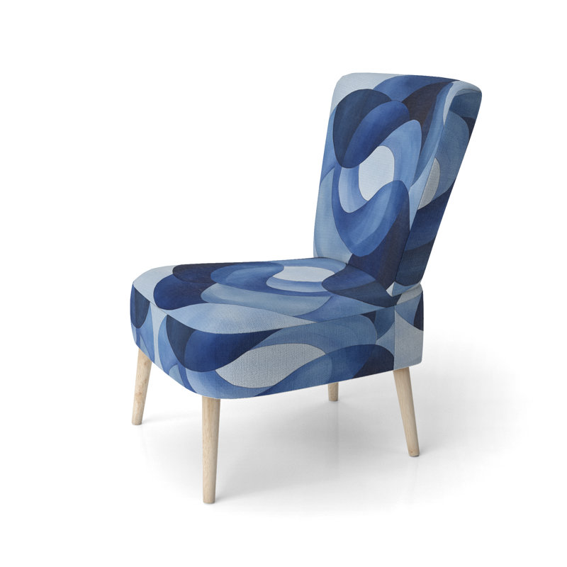 Chaise d'appoint Abstract Shapes - Chaise d'appoint Blue Minimal Curves I, Side Chair Armless