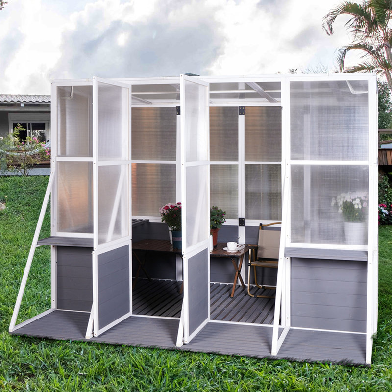 Greenhouse, Wooden Lean To Greenhouses, Heavy Duty Walk In Green House For Outside Winter, Large Hot House