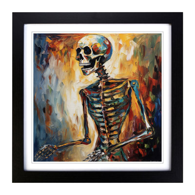 Skeleton Expressionism - Single Picture Frame Print on Wood