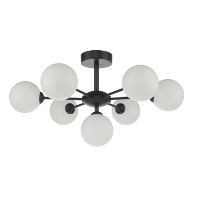 COHEN 7LT SEMI FLUSH GLS