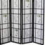 Paravent haut 70 po 4 noir avec imprimé asiatique