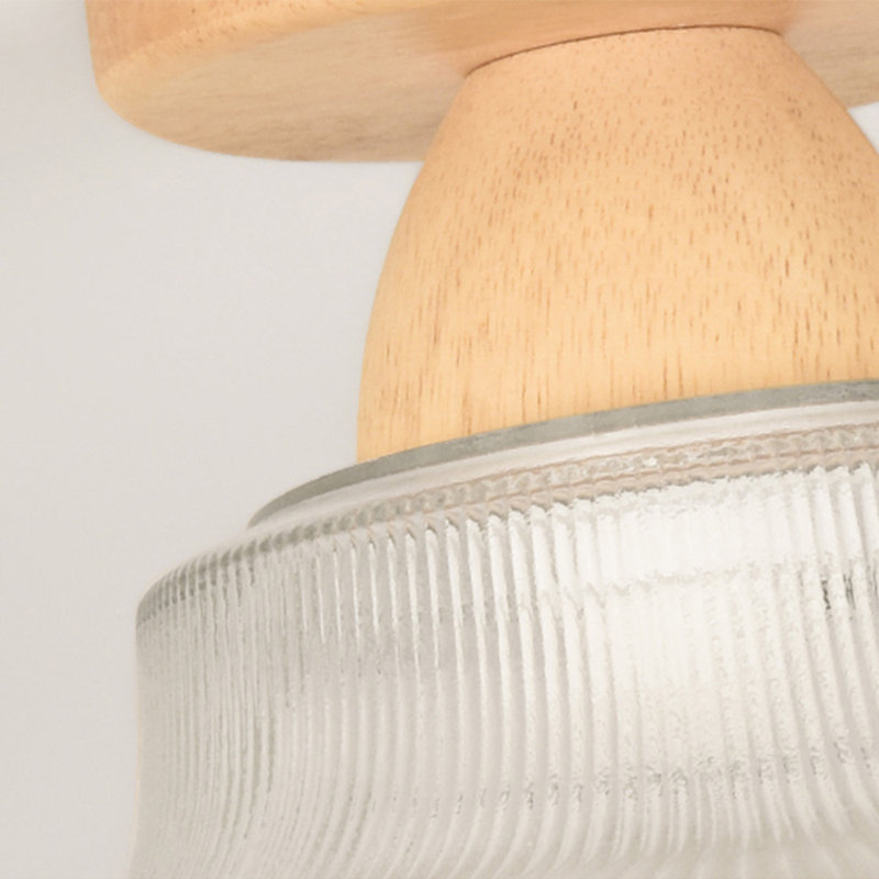 Scandinavian - Style Ceiling Lamp With Wooden Accent, Wood