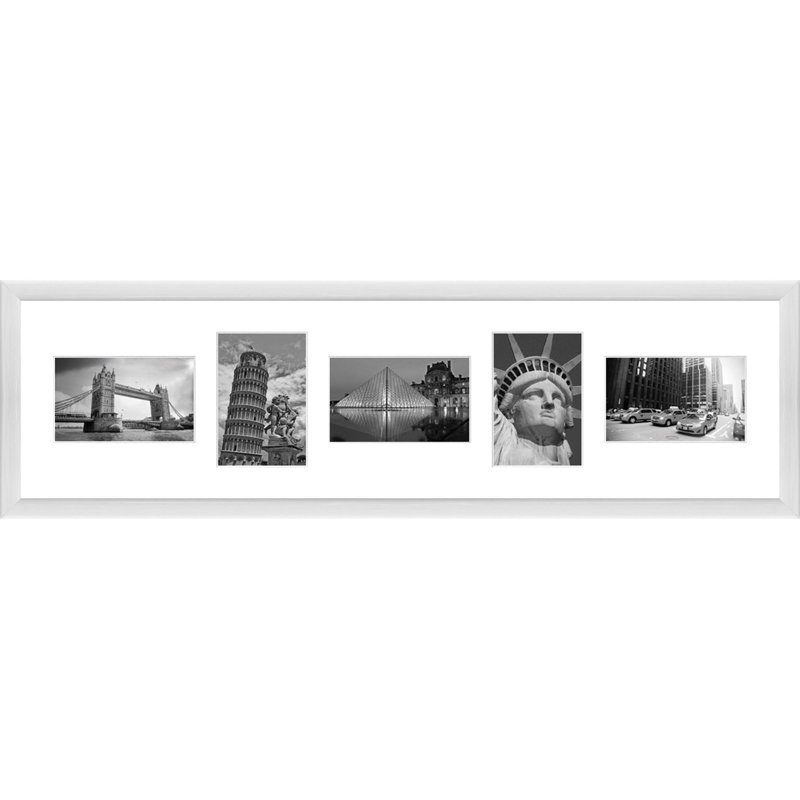 Adlen Wood Picture Frame with Mat, White