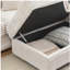 Velours côtelé blanc 82 po avec coussins en éponge à mémoire de forme et pieds de rangement pour 4 coussins décoratifs