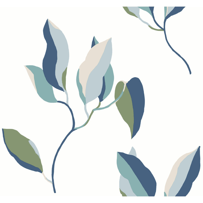 Papier peint brossé neutre et doré, Bleu