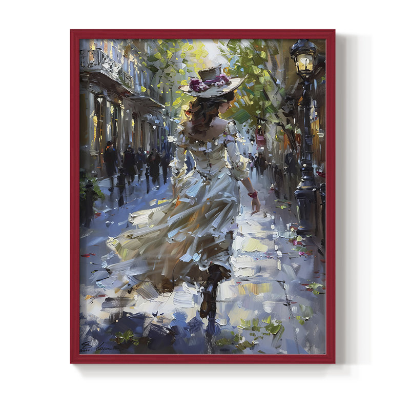 Reproduction encadrée WOMEN Series DCXLII - bois massif, H 15 po x l 12 po, Rouge