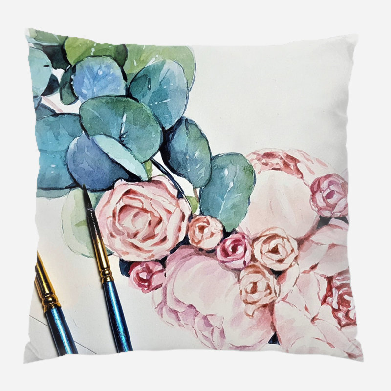 Housse de coussin d'extérieur carré Biwabik, Intérieur, Microsuède