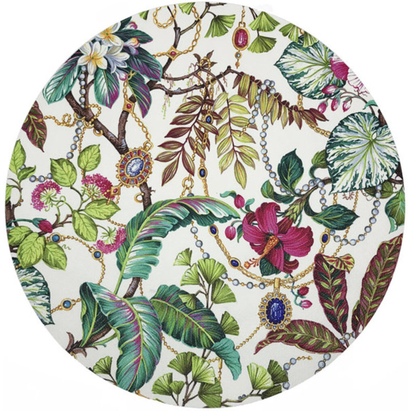 Plumeria Natural Pebble 16" Vinyl Placemat, Natural