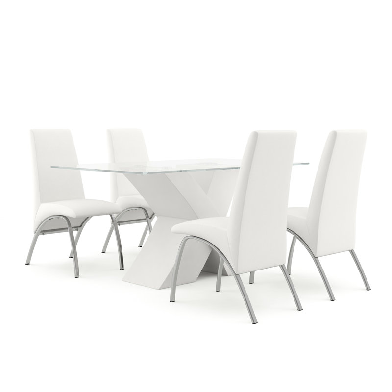 Coetta 6 - Person Pedestal Dining Set, White
