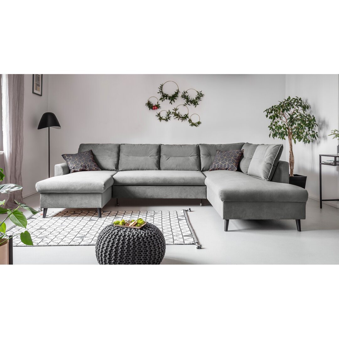 Ecksofa Stylish Stan aus Samt mit Bettfunktion