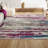 Lasley Contemporary POP Modern Abstract Brushstroke Cream/Pink Rug-1811984673