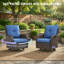 Ensemble de meubles de patio en osier - 4 pièces de chaises de patio pivotantes, chaises d'extérieur en PE en rotin pour terrasse de jardin-87763113-87763112