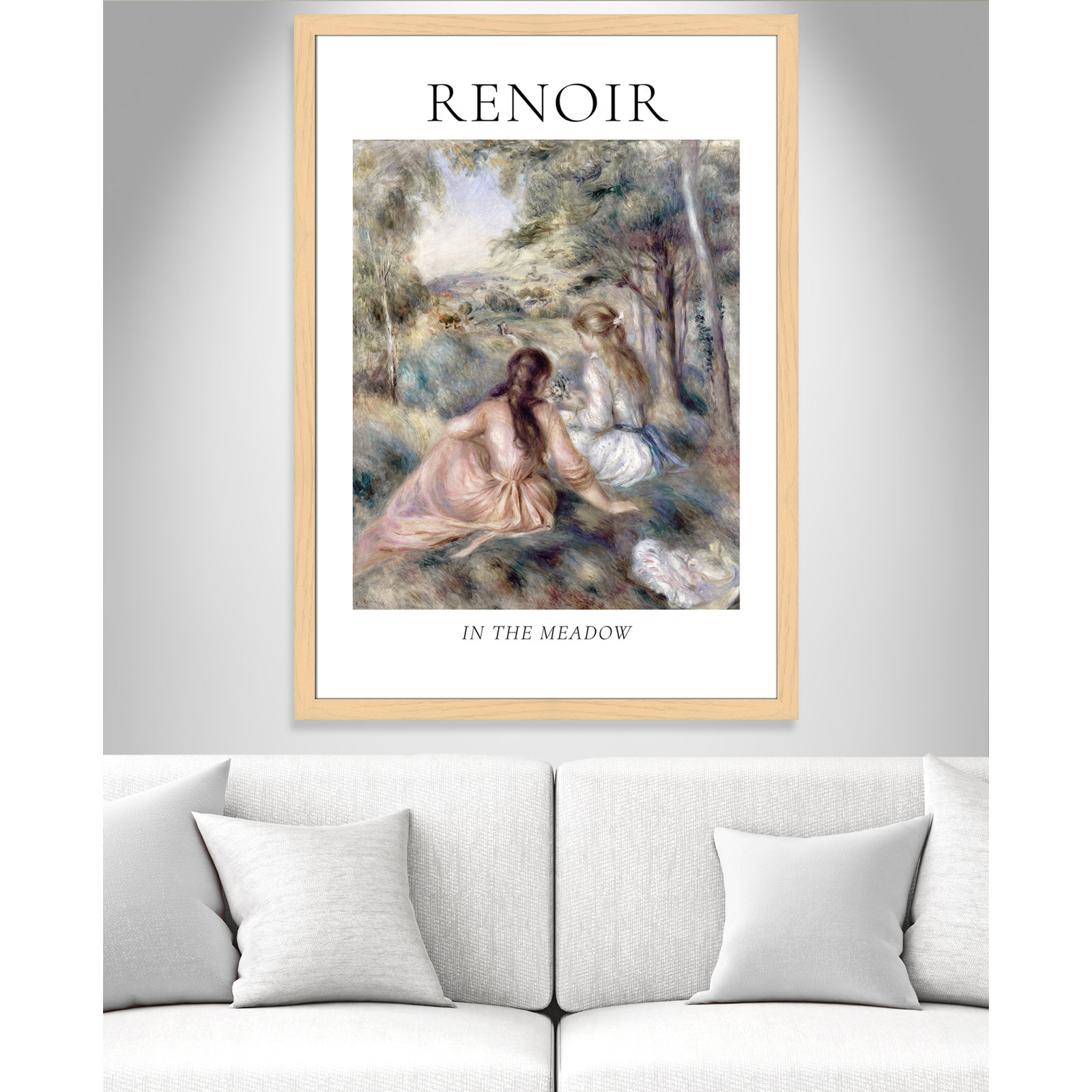 Old Masters Collection "In the Meadow" Print, Natural Single Picture Frame, No, 49" H x 35" W x 1.25" D