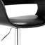 Tabouret de bar contemporain pivotant réglable avec siège et dossier rembourrés, noir